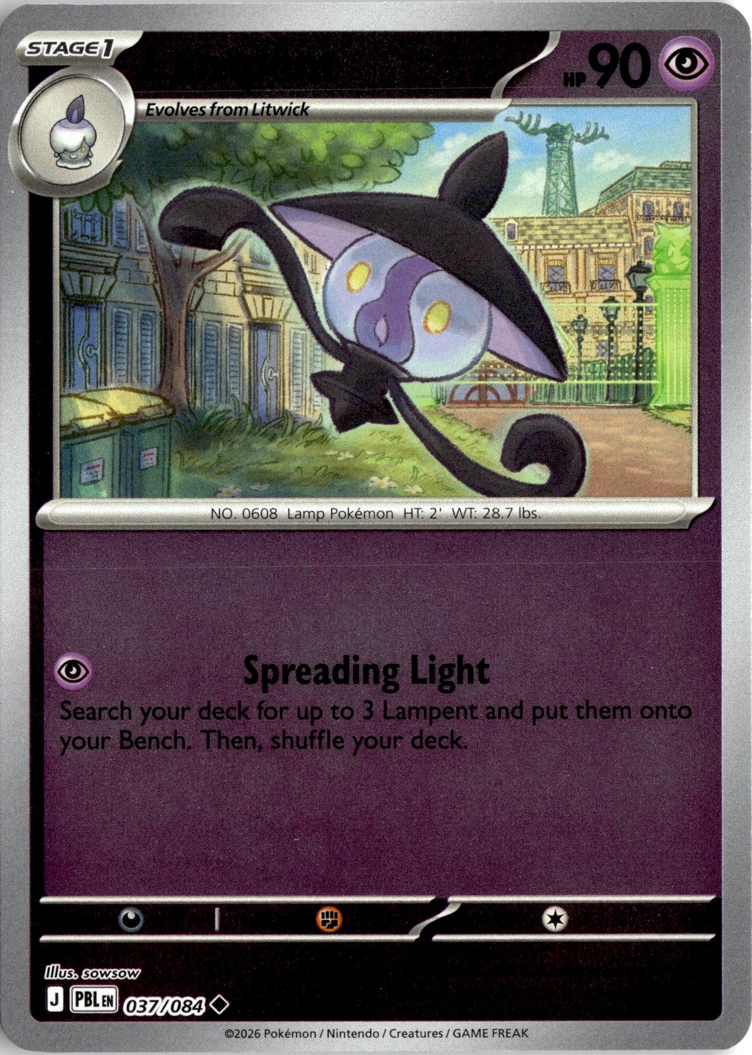 2026 Pokemon Pbl En Lampent graded slab