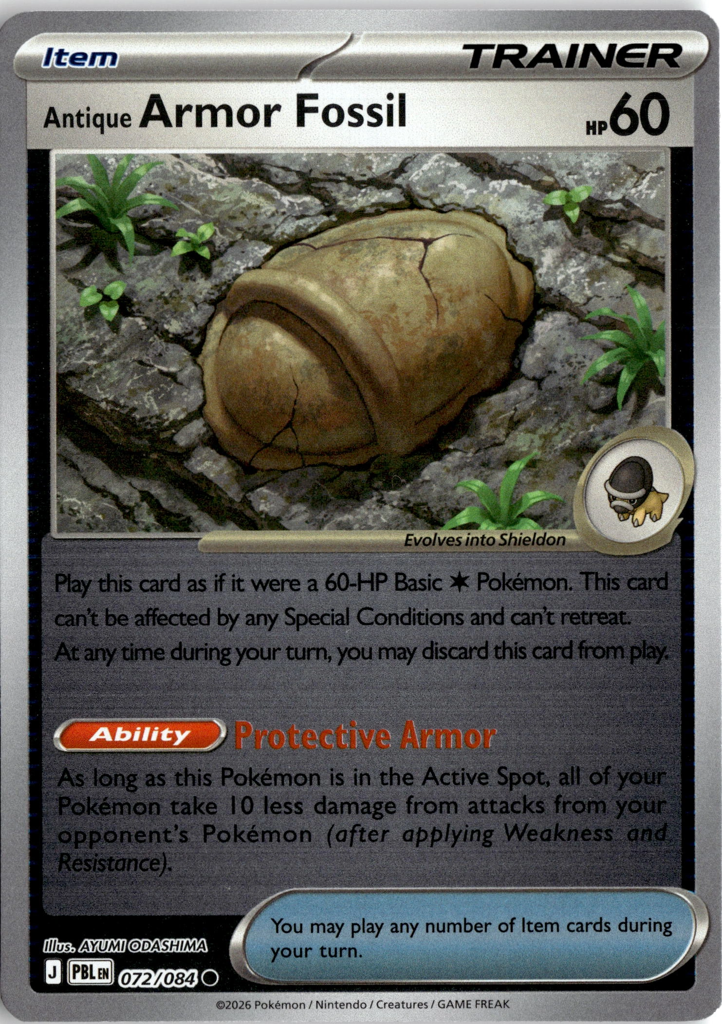 Antique Armor Fossil graded slab