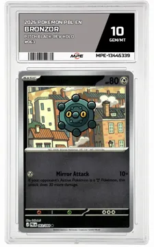 2026 POKEMON PBL EN Pitch Black-REV HOLO #063 BRONZOR MPE 10 GEM/MT — graded card up for auction