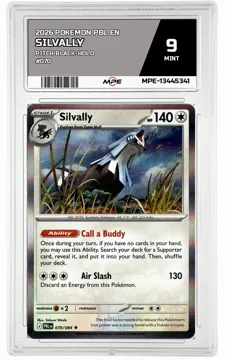 2026 POKEMON PBL EN Pitch Black-HOLO #070 Silvally MPE 9 MINT — graded card up for auction