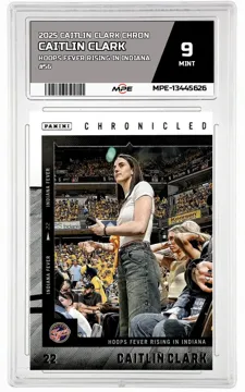 2025 CAITLIN CLARK CHRON HOOPS FEVER RISING IN INDIANA #56 CAITLIN CLARK MPE 9 MINT — graded card up for auction