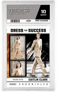 2025 CAITLIN CLARK CHRON DRESS FOR SUCCESS #67 CAITLIN CLARK MPE 10 GEM/MT — graded card up for auction