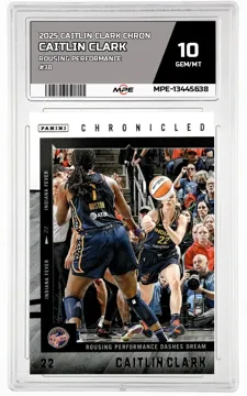 2025 CAITLIN CLARK CHRON ROUSING PERFORMANCE #38 CAITLIN CLARK MPE 10 GEM/MT — graded card up for auction
