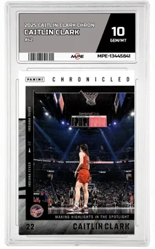 2025 CAITLIN CLARK CHRON #42 CAITLIN CLARK MPE 10 GEM/MT — graded card up for auction