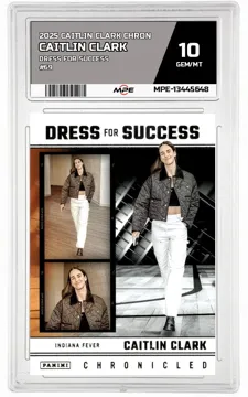 2025 CAITLIN CLARK CHRON DRESS FOR SUCCESS #69 CAITLIN CLARK MPE 10 GEM/MT — graded card up for auction