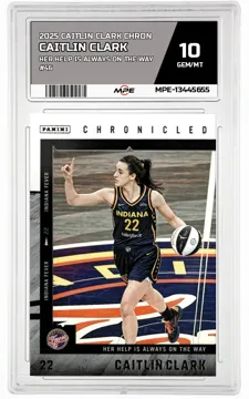 2025 CAITLIN CLARK CHRON HER HELP IS ALWAYS ON THE WAY #46 CAITLIN CLARK MPE 10 GEM/MT — graded card up for auction