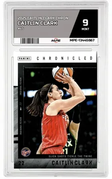 2025 CAITLIN CLARK CHRON #45 CAITLIN CLARK MPE 9 MINT — graded card up for auction