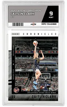 2025 CAITLIN CLARK CHRON #37 CAITLIN CLARK MPE 9 MINT — graded card up for auction