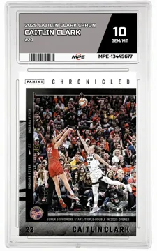 2025 CAITLIN CLARK CHRON #20 CAITLIN CLARK MPE 10 GEM/MT — graded card up for auction