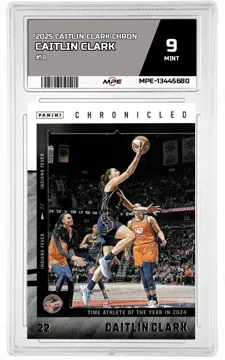 2025 CAITLIN CLARK CHRON #18 CAITLIN CLARK MPE 9 MINT — graded card up for auction