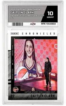 2025 CAITLIN CLARK CHRON CAPTAIN STEERS STAR STUDDED SHIP #41 CAITLIN CLARK MPE 10 GEM/MT — graded card up for auction