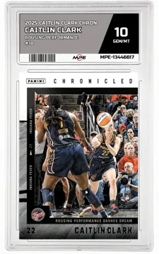 2025 CAITLIN CLARK CHRON ROUSING PERFORMANCE #38 CAITLIN CLARK MPE 10 GEM/MT — graded card up for auction