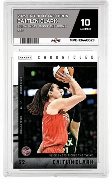 2025 CAITLIN CLARK CHRON SLICK SHOTS TICKLE THE TWINE #45 CAITLIN CLARK MPE 10 GEM/MT — graded card up for auction