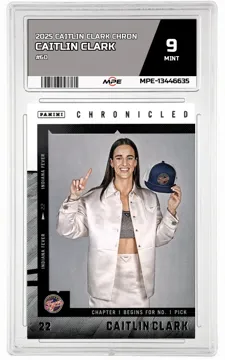 2025 CAITLIN CLARK CHRON #60 CAITLIN CLARK MPE 9 MINT — graded card up for auction