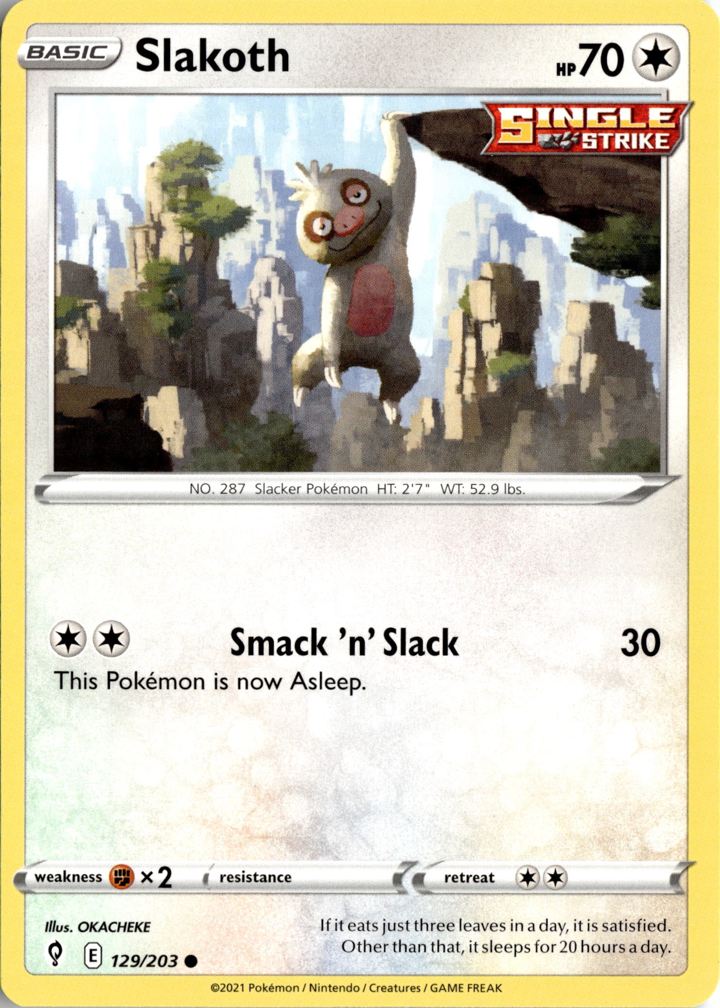 2021 Pokemon Evs En Slakoth graded slab