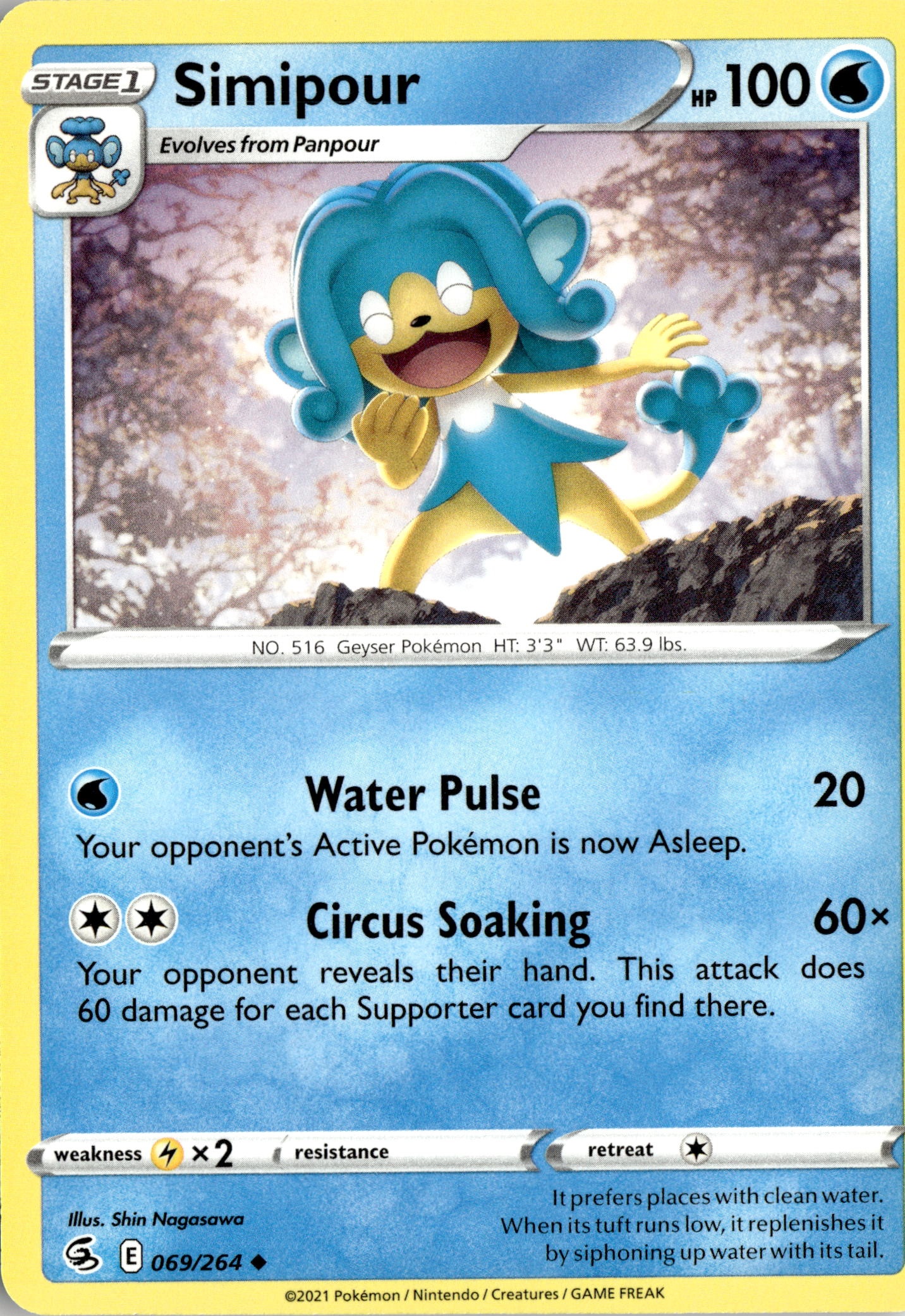 2021 Pokemon Fst En Simipour graded slab