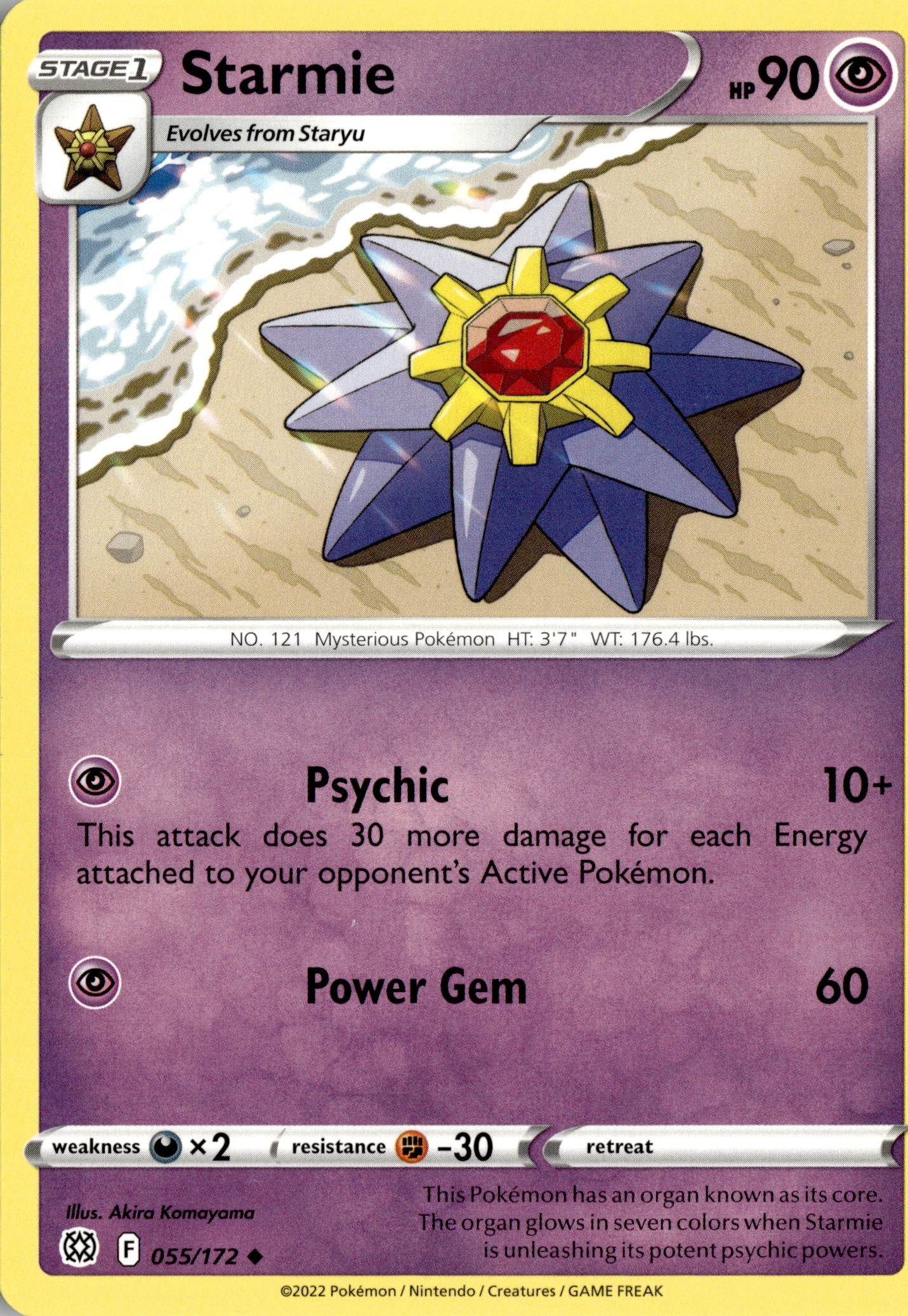 2022 Pokemon Brs En Starmie graded slab