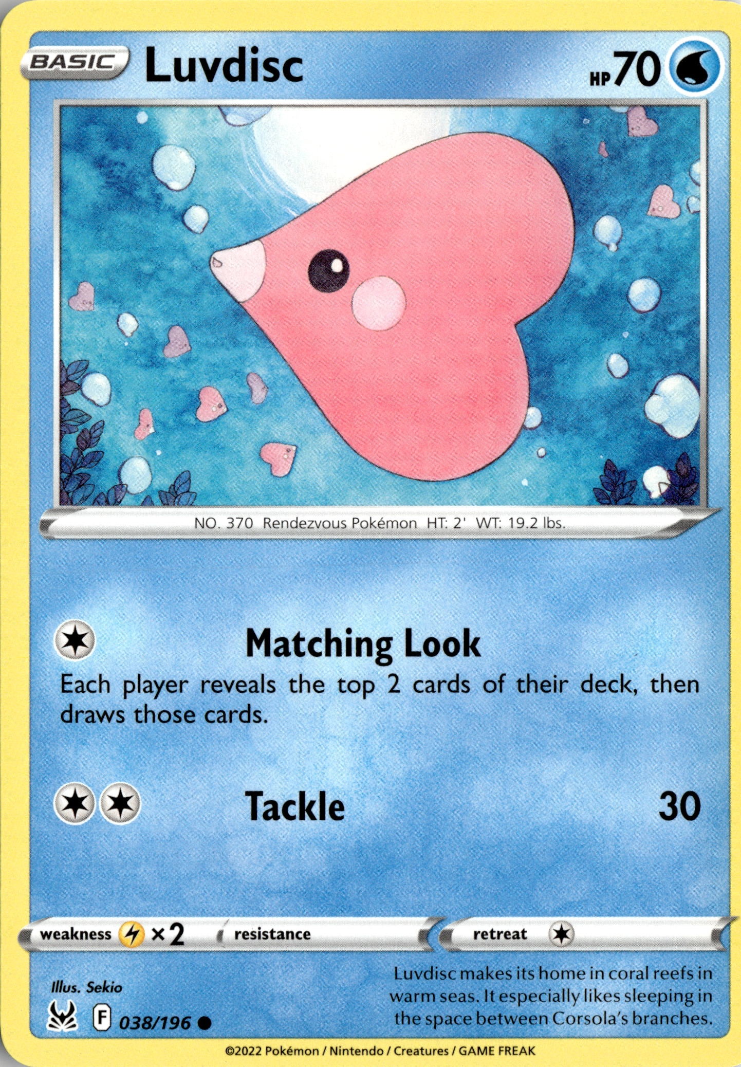2022 Pokemon Lor En Luvdisc graded slab