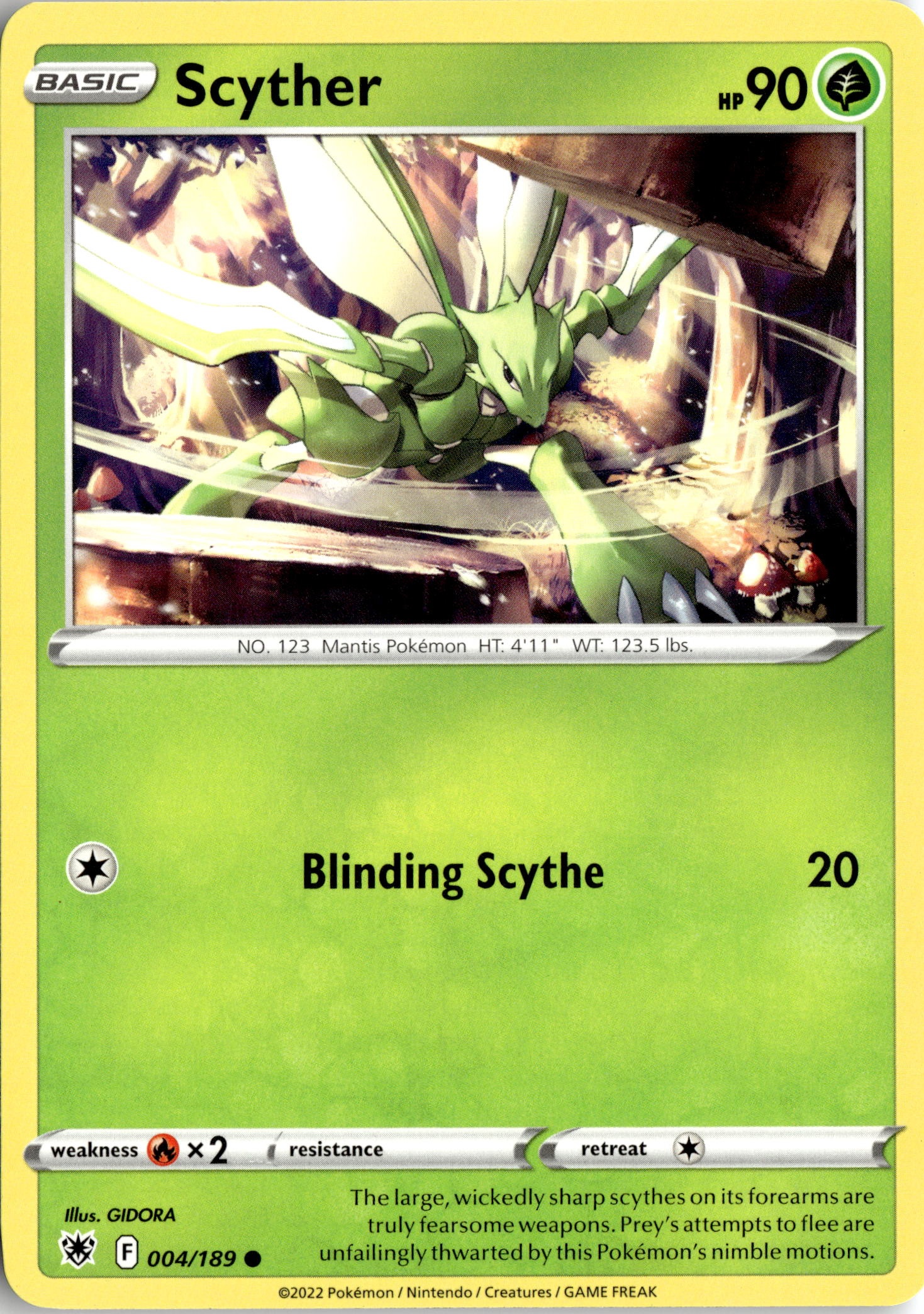 2022 Pokemon Asr En Scyther graded slab