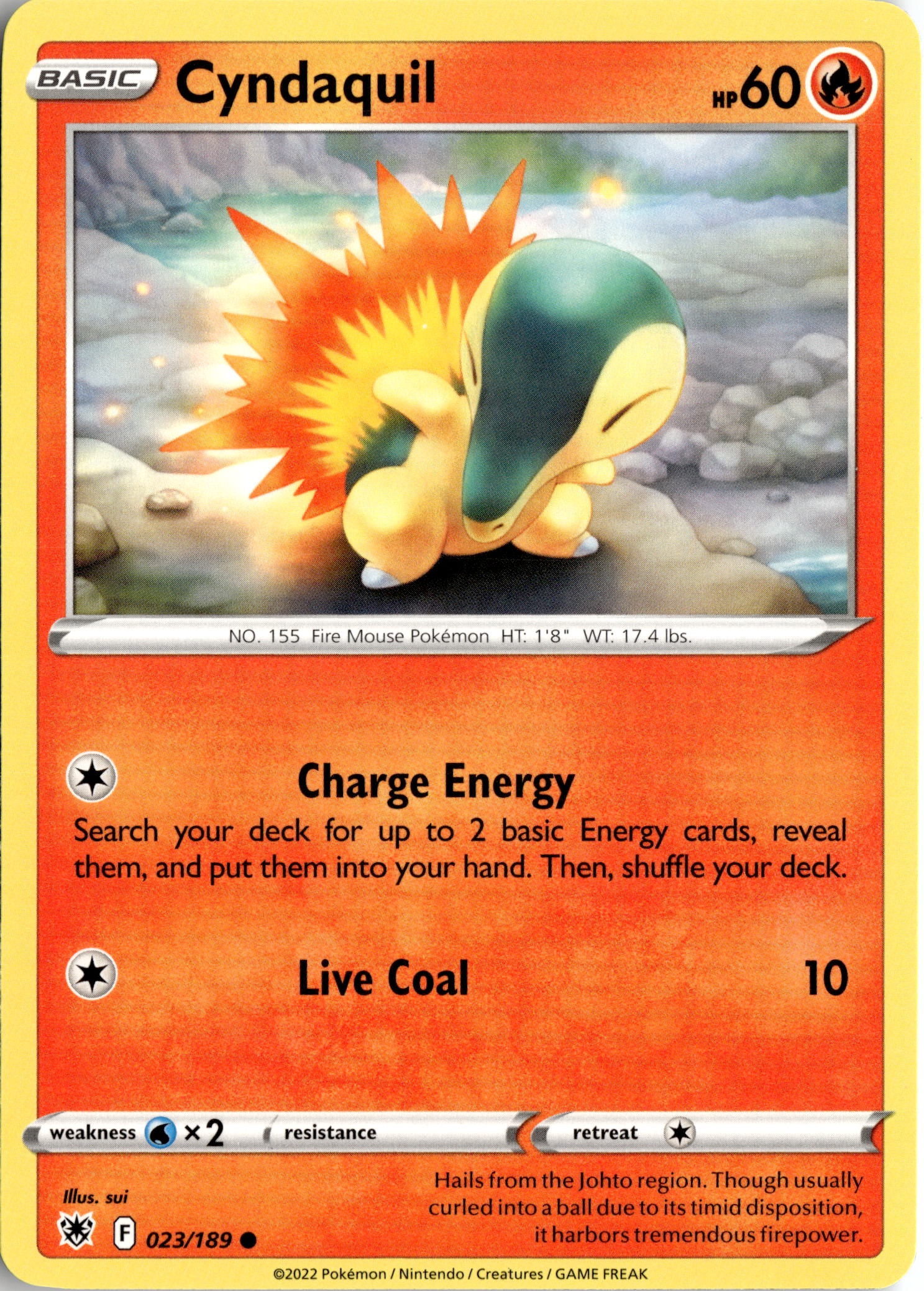 2022 Pokemon Asr En Cyndaquil graded slab