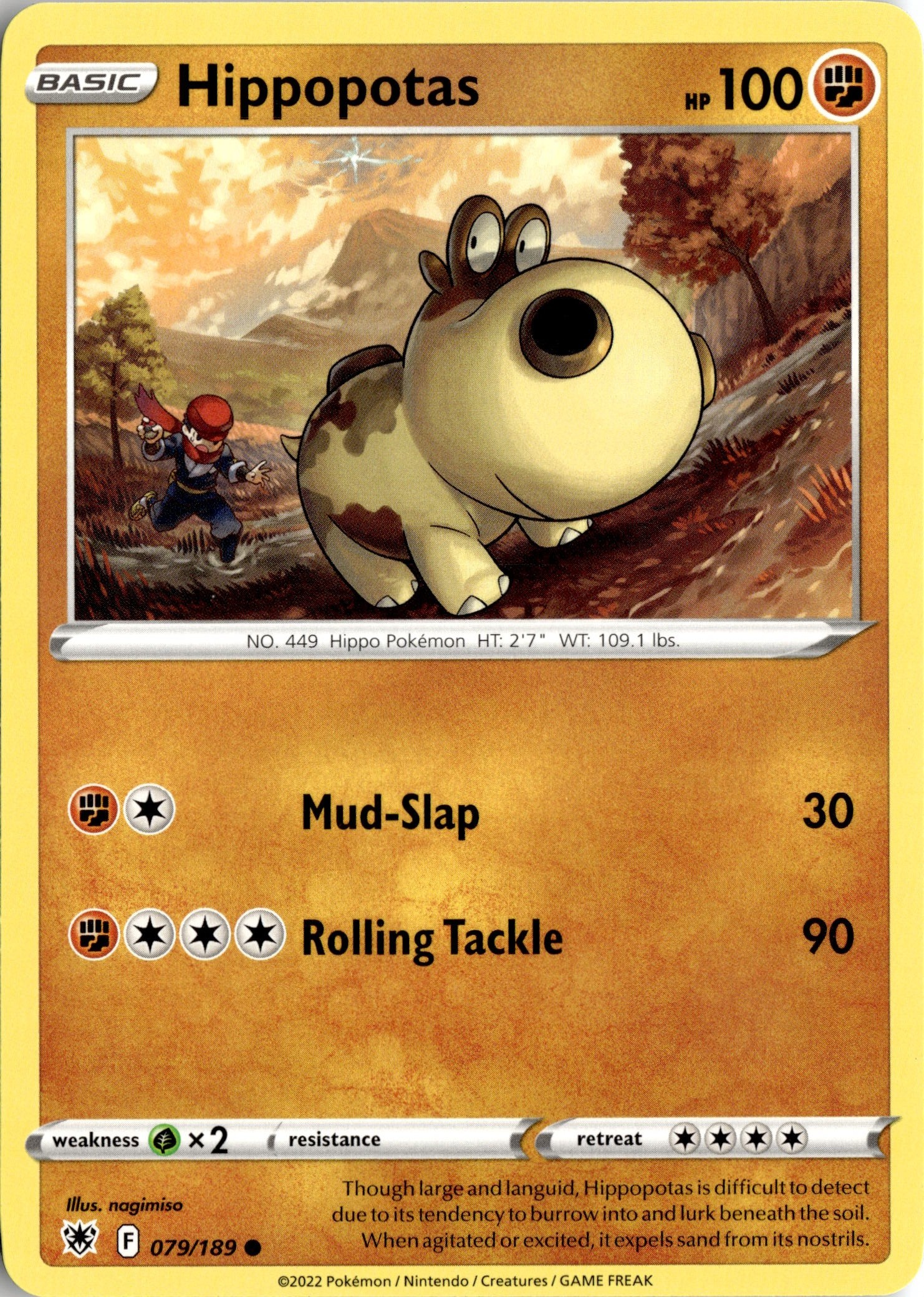 2022 Pokemon Asr En Hippopotas graded slab
