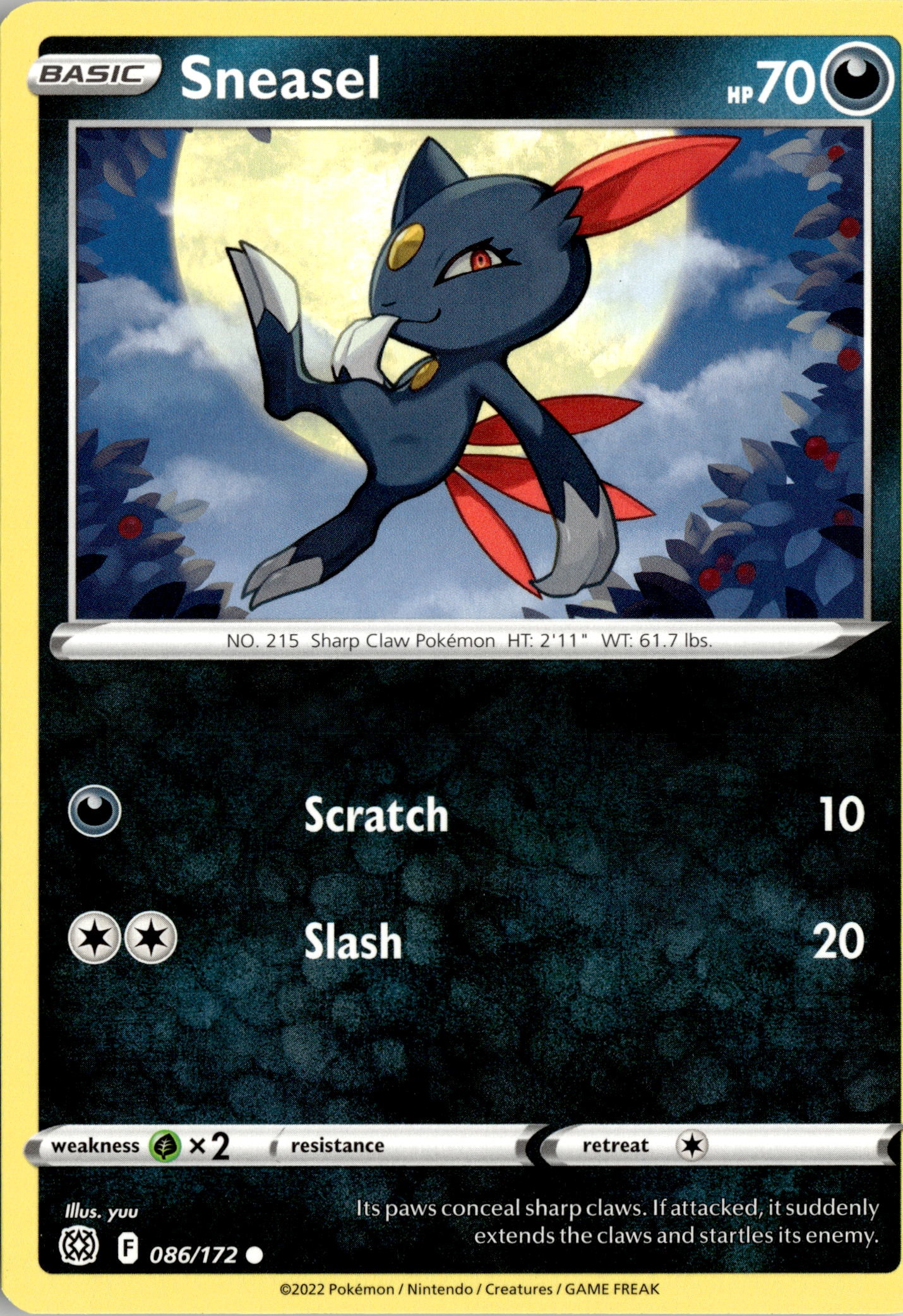 2022 Pokemon Brs En Sneasel graded slab