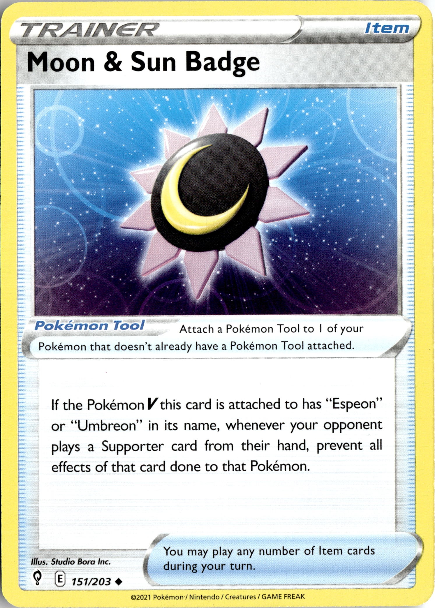 2021 Pokemon Evs En Moon & Sun Badge graded slab