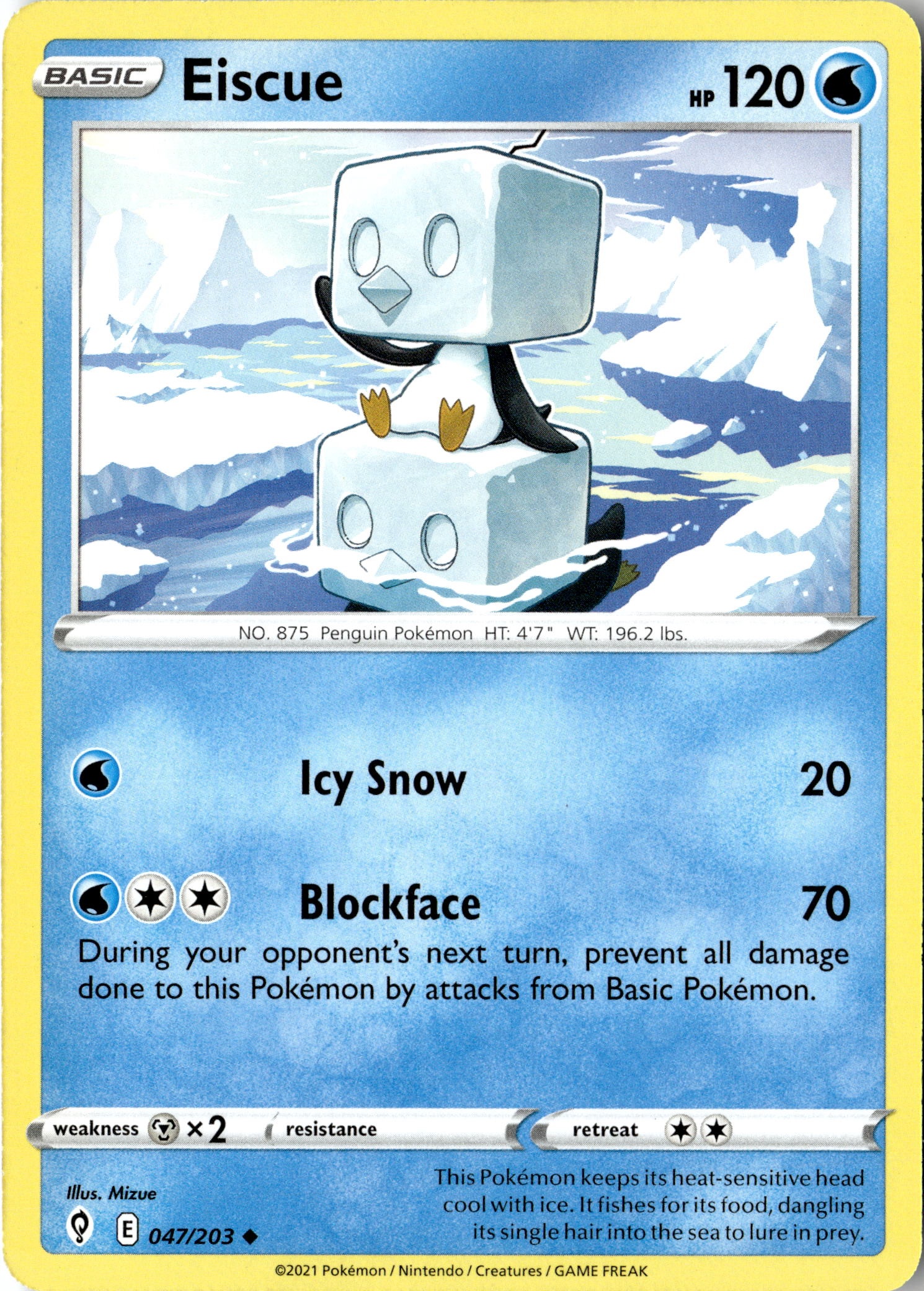 2021 Pokemon Evs En Eiscue graded slab