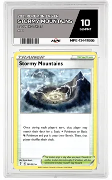 2021 POKEMON EVS EN Evolving Skies #161 Stormy Mountains MPE 10 GEM/MT — graded card up for auction