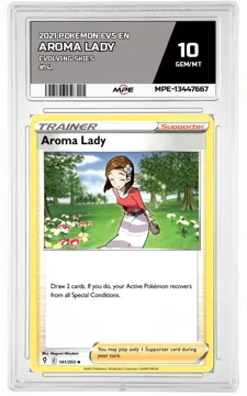 2021 POKEMON EVS EN Evolving Skies #141 Aroma Lady MPE 10 GEM/MT — graded card up for auction