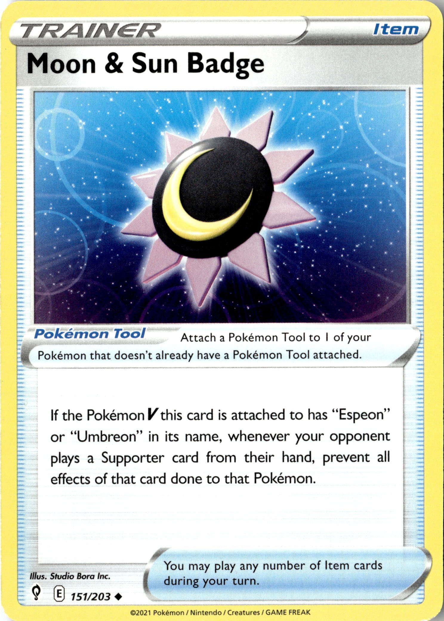 2021 Pokemon Evs En Moon & Sun Badge graded slab