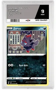 2021 POKEMON EVS EN Evolving Skies #102 ZORUA MPE 9 MINT — graded card up for auction