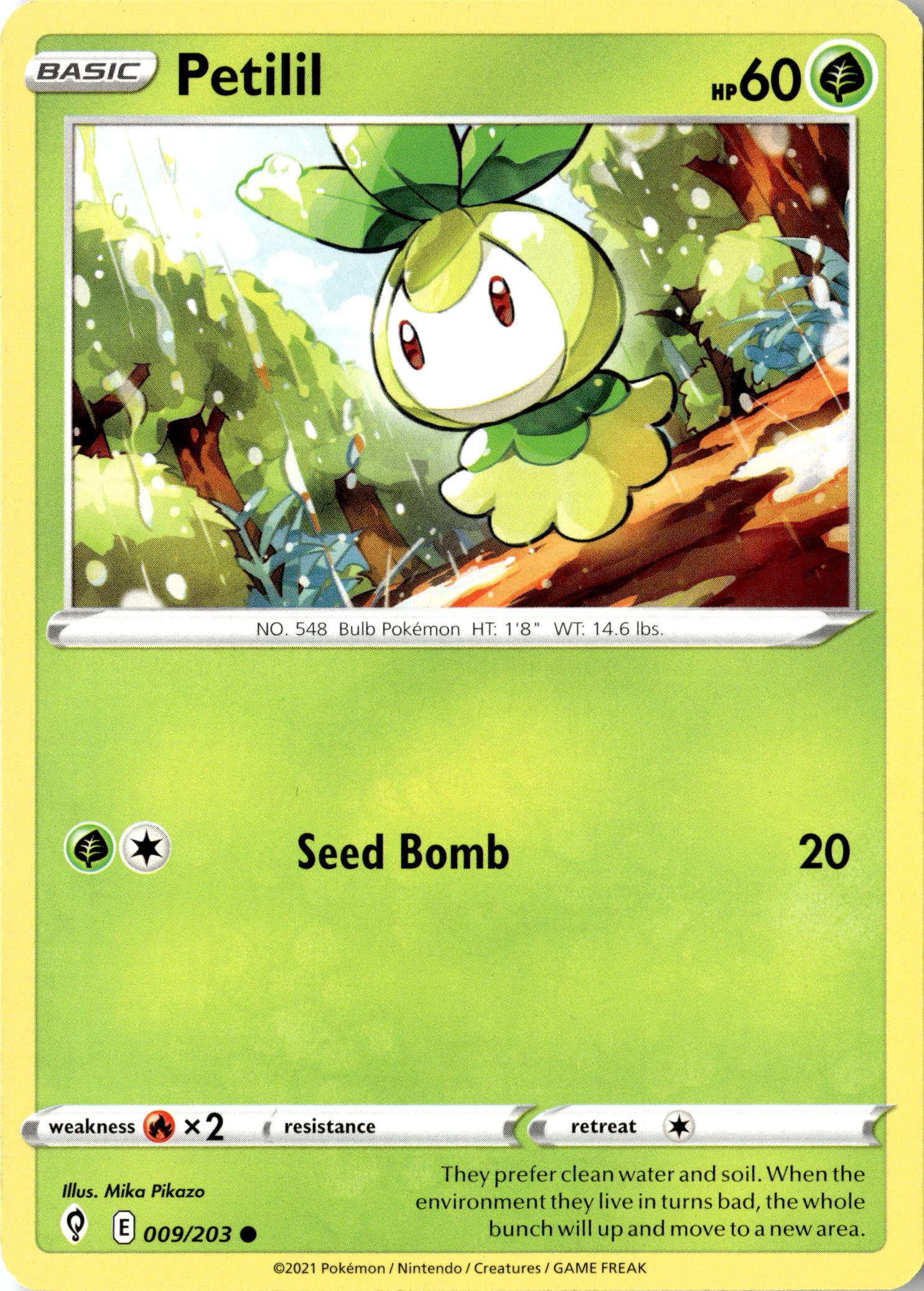 2021 Pokemon Evs En Petilil graded slab