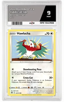 2022 POKEMON BRS EN Brilliant Stars #127 Hawlucha MPE 9 MINT — graded card up for auction