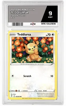 2021 POKEMON EVS EN Evolving Skies #126 TEDDIURSA MPE 9 MINT — graded card up for auction