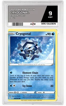2021 POKEMON EVS EN Evolving Skies #043 Cryogonal MPE 9 MINT — graded card up for auction