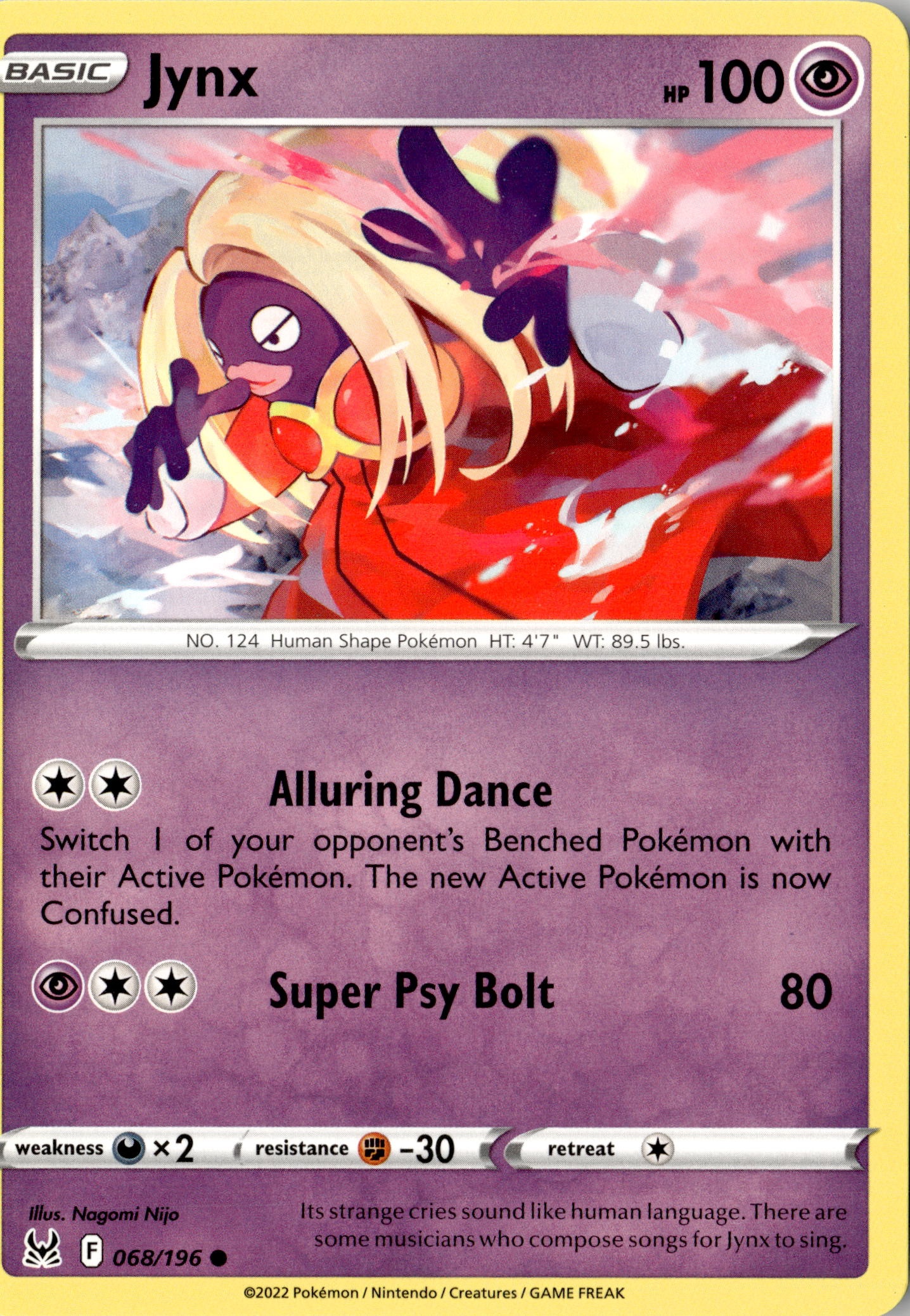 2022 Pokemon Lor En Jynx graded slab