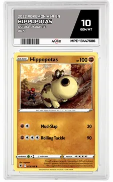 2022 POKEMON ASR EN Astral Radiance #079 Hippopotas MPE 10 GEM/MT — graded card up for auction