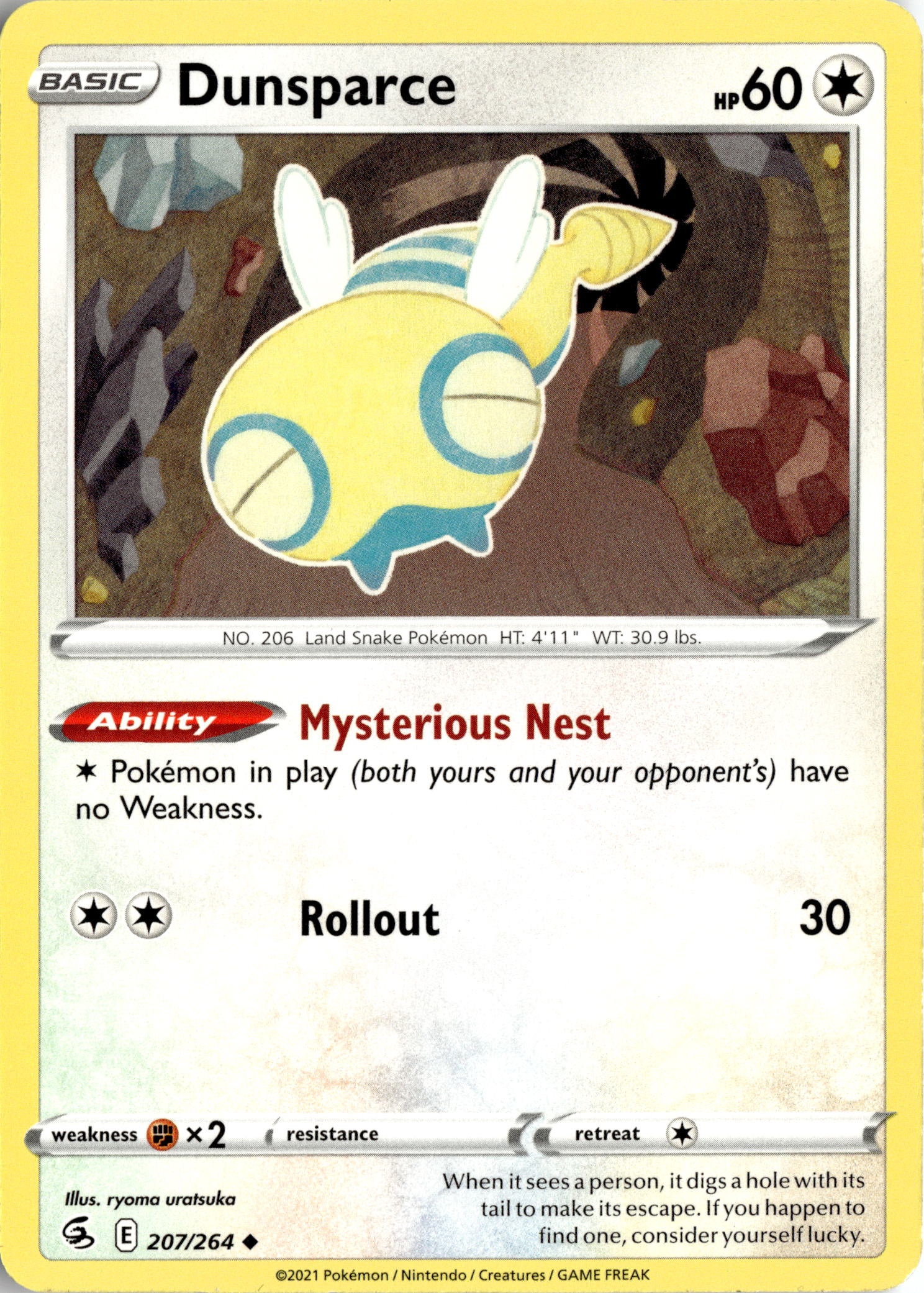 2021 Pokemon Fst En Dunsparce graded slab