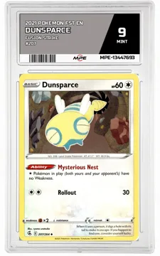 2021 POKEMON FST EN Fusion Strike #207 DUNSPARCE MPE 9 MINT — graded card up for auction