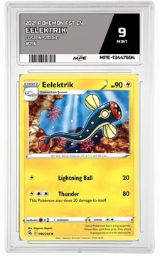 2021 POKEMON FST EN Fusion Strike #096 Eelektrik MPE 9 MINT — graded card up for auction