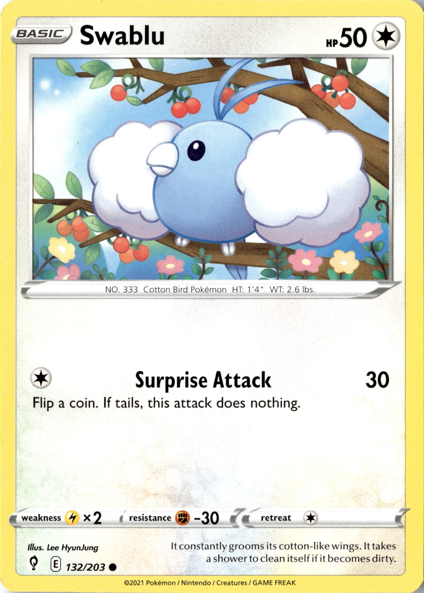 2021 Pokemon Evs En Swablu graded slab