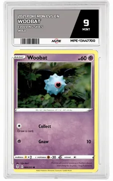 2021 POKEMON EVS EN Evolving Skies #068 WOOBAT MPE 9 MINT — graded card up for auction