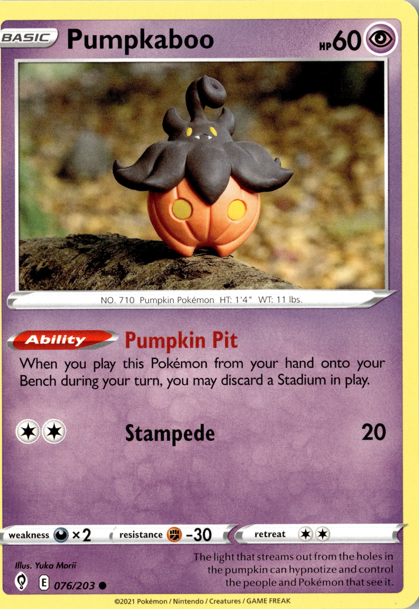 2021 Pokemon Evs En Pumpkaboo graded slab