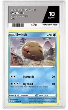 2022 POKEMON ASR EN Astral Radiance #031 swinub MPE 10 GEM/MT — graded card up for auction