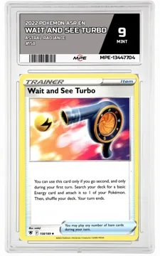 2022 POKEMON ASR EN Astral Radiance #158 Wait and See Turbo MPE 9 MINT — graded card up for auction
