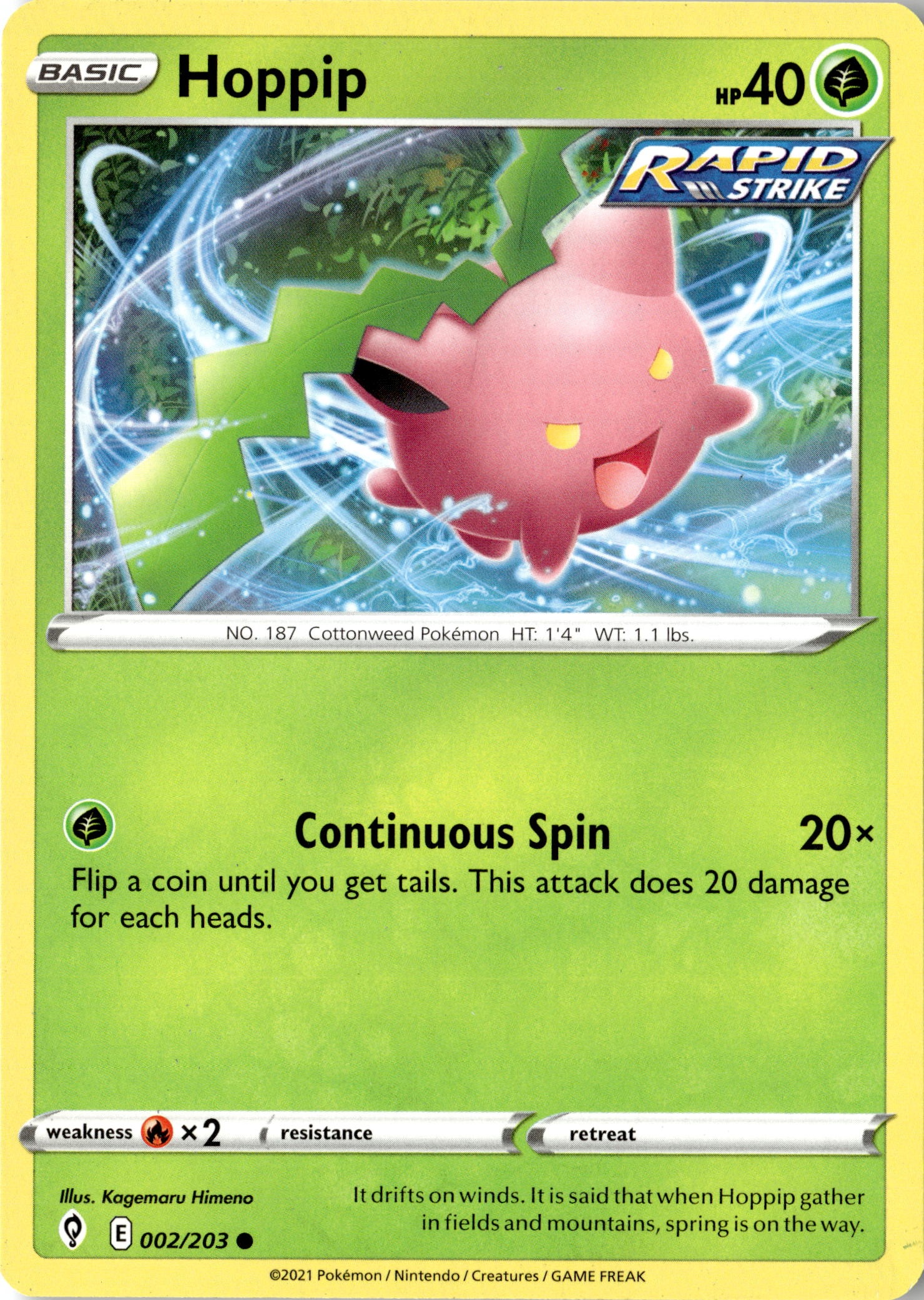 2021 Pokemon Evs En Hoppip graded slab