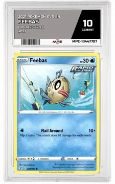 2021 POKEMON EVS EN Evolving Skies #037 Feebas MPE 10 GEM/MT — graded card up for auction