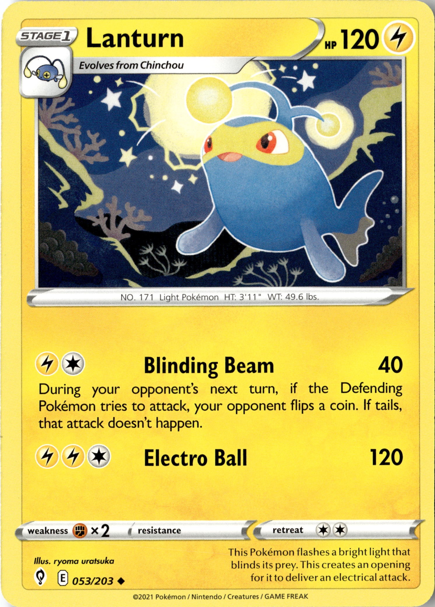 2021 Pokemon Evs En Lanturn graded slab