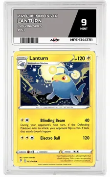 2021 POKEMON EVS EN Evolving Skies #053 LANTURN MPE 9 MINT — graded card up for auction